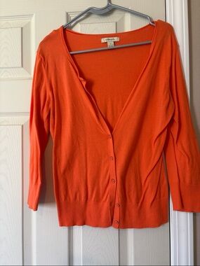 G.H. Bass & Co. Orange Button-Front Cardigan